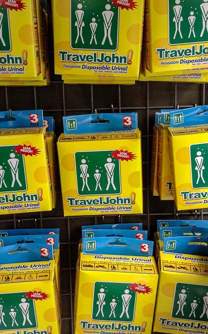 Travel John - portable urinal for those who need to go on the go.