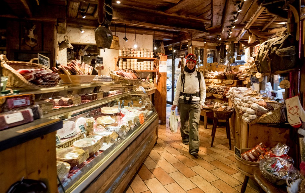 Les Gets is a small town, but there are plenty of little deli shops with a wide range of local produce. 