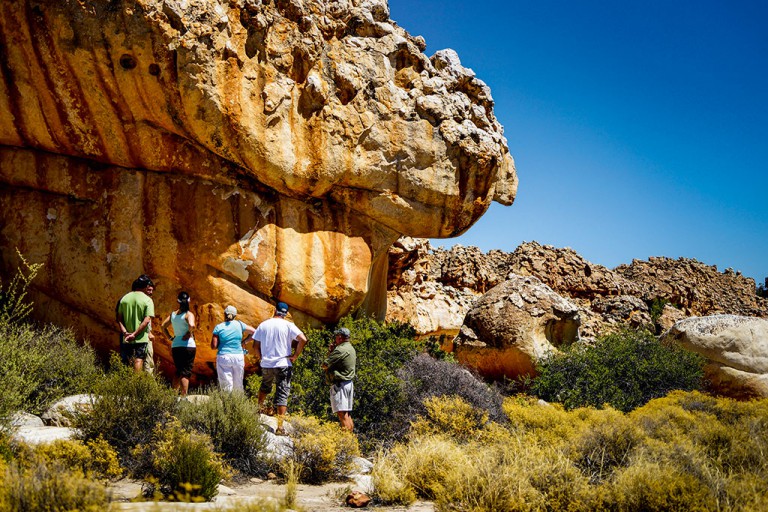 The San rock art at Kagga Kamma is exceptional and extremely well-preserved. Photo by Jacques Marais. 