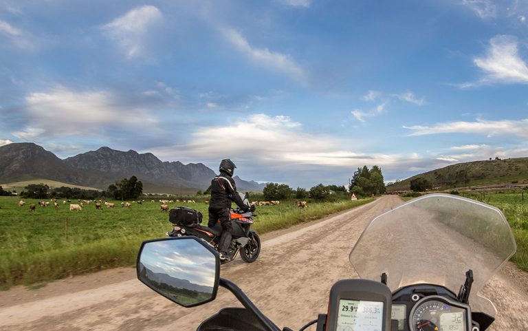 Motorbike routes: Detouring north towards Greyton in the late afternoon.
