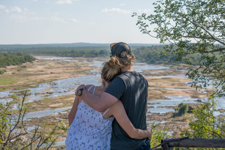 Checking out the Olifants River at a lookout point close to Balule. 