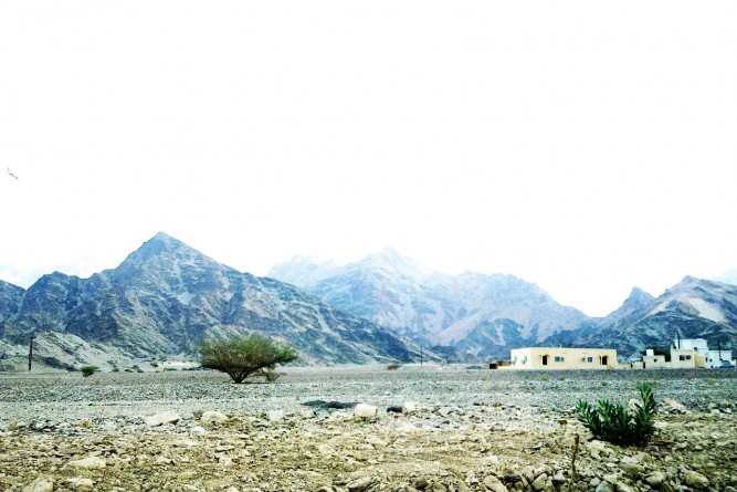 Scenic drive through the mountains near Muscat