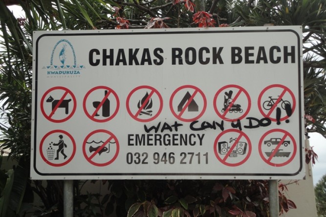 Mudie, Chaka Rocks, Funny signs of week