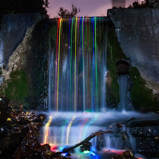 Long exposure, neon waterfall, fromthelenz