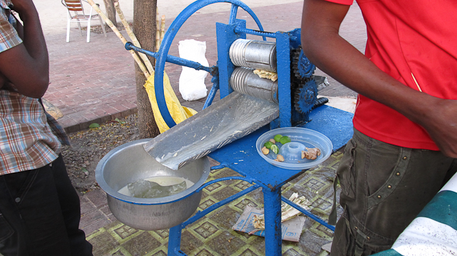 Sugarcane press, street food, Zanzibar