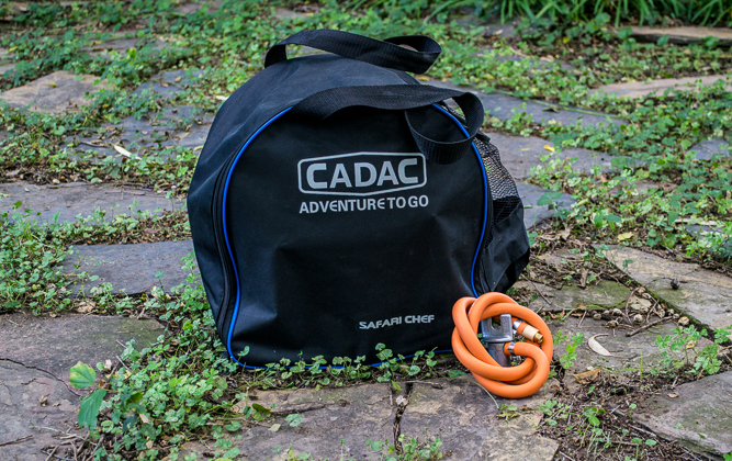Cadac Safari folds up into handy carry bag