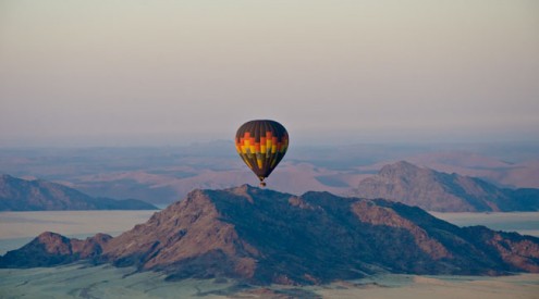 Hot air balloon over Namibia. Photo by Sarah Duff