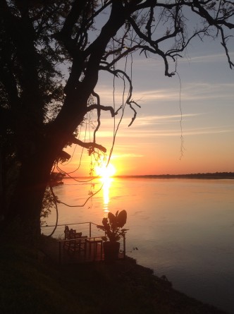 Sunrise, fishing, on the Lower Zambezi, River, Africa