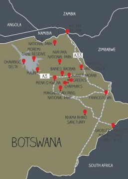 Map of Botswana 
