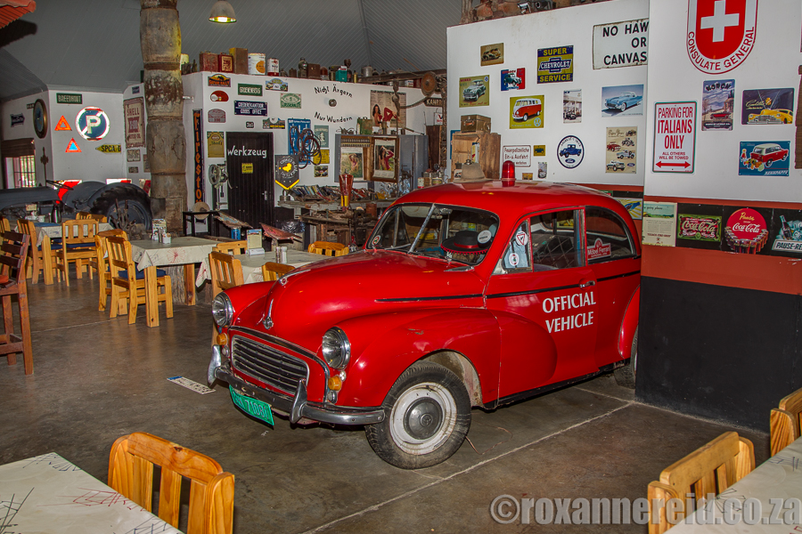 Old cars auto memorabilia and diners share space in the cavernous shed. Photo by Roxanne Reid