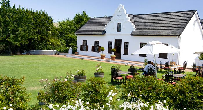 The lawns at Hazendal Wine Estate.