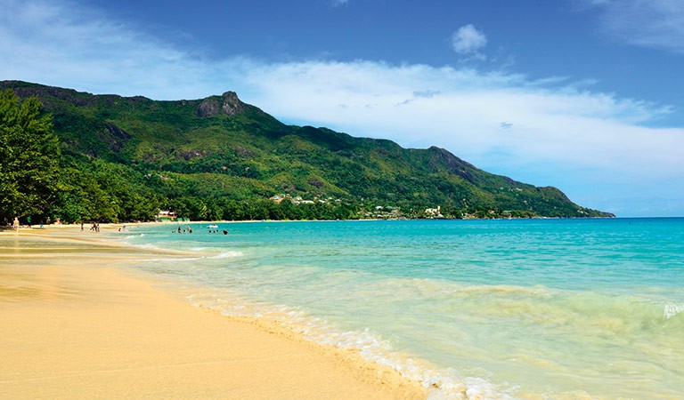 Beau Vallon beach is just over a kilometre in length, ideal for a sunset stroll.