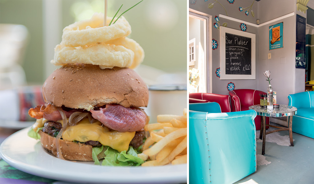 There's always time to eat a burger in The Terrace at Oliewenhuis, while the bar at Seven is a mainstay of Bloem. - Photos by Landi Volschenk