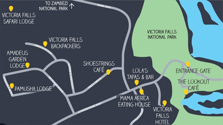 Victoria Falls map