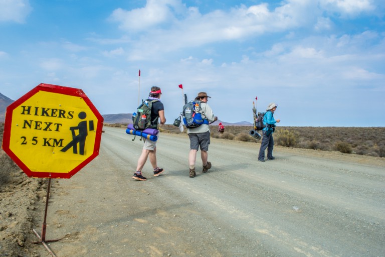 These signs become your everything, marking off every five kilometres completed.