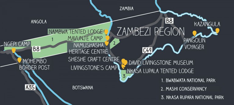 Zambezi Region map