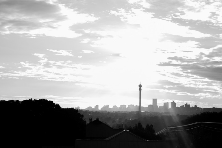 A view of the Johannesburg skyline from my balcony at 12 Stars Lifestyle Apartments. Photo by Vuyi Qubeka