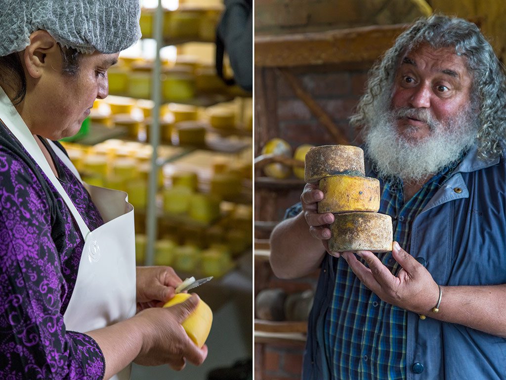 Paulo Perman (right) is reintroducing the art of mature cheese on Chiloe Island.