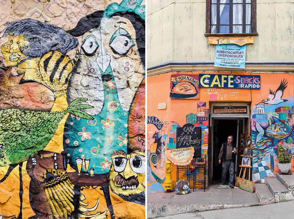 The colourful streets of Valparaiso. See Jekse&Cines for more of Valparaiso street art.
