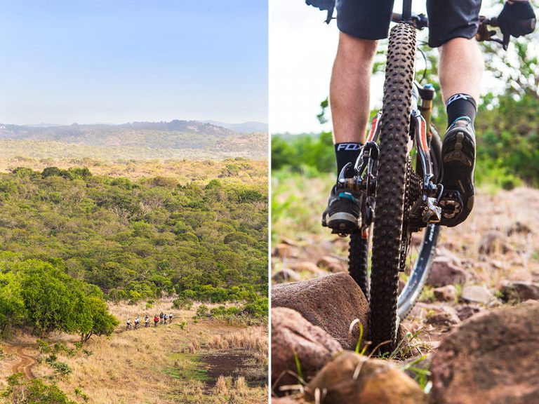 Thorns abound in the dusty inland sections of the iSimangaliso MTB 4 day: equip your bike with tubeless tyres and a slime puncture sealant. Photo by Tyson Jopson. 