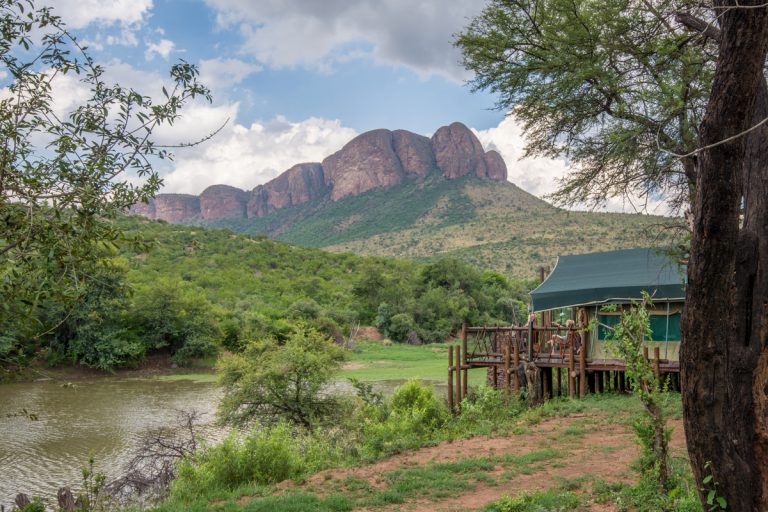 The view over the dam at Tlopi Tented Camp in Marakele National Park. Photo by Melanie van Zyl