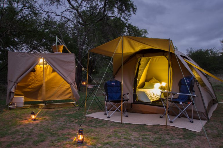 The temporary tented camp at Baviaanskloof. 