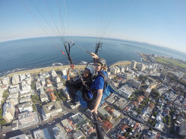 Sky high views and parachutes were the perfect way to start the day. Photo by Cape Town Tandem Paraglide