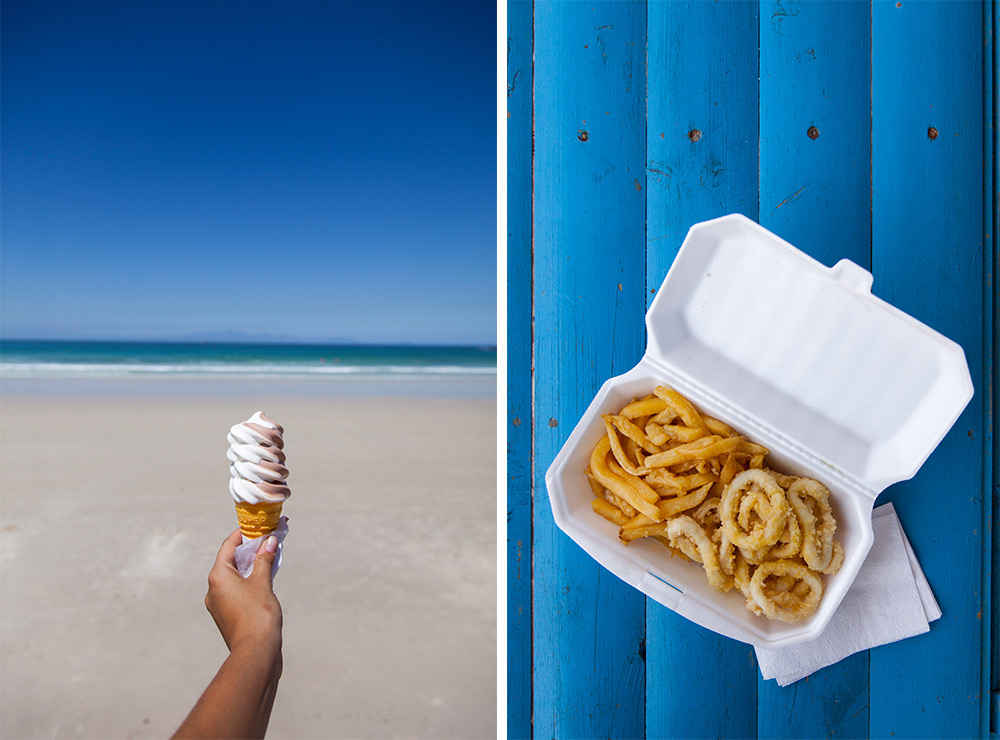 You have to lick one of these to get into seaside mode; Calamari and chips from Fish Hoek Fisheries. Photo by Teagan Cunniffe.