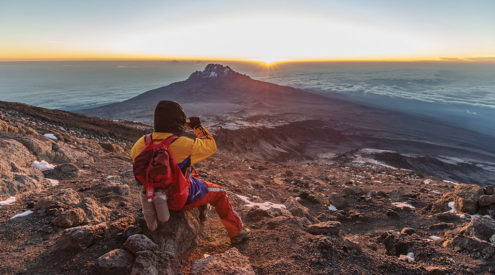 Looking out over Mawenzi, one of Kilimanjaro’s three volcanic cones. Image: Matthew Sterne.