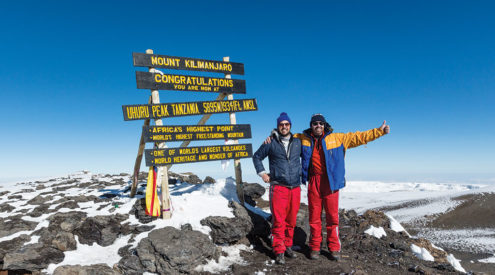 Sterne and Stern on top of Africa! Image: Matthew Sterne.