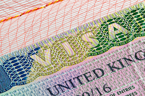visa, United Kingdom, passport, stamp