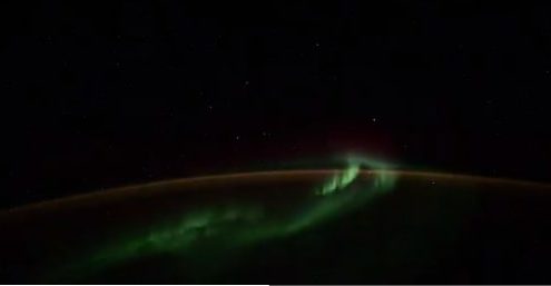 Cosmonaut captures Southern Lights from space