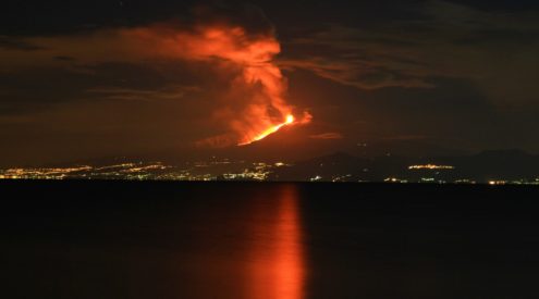 Mount Etna erupts in Sicily