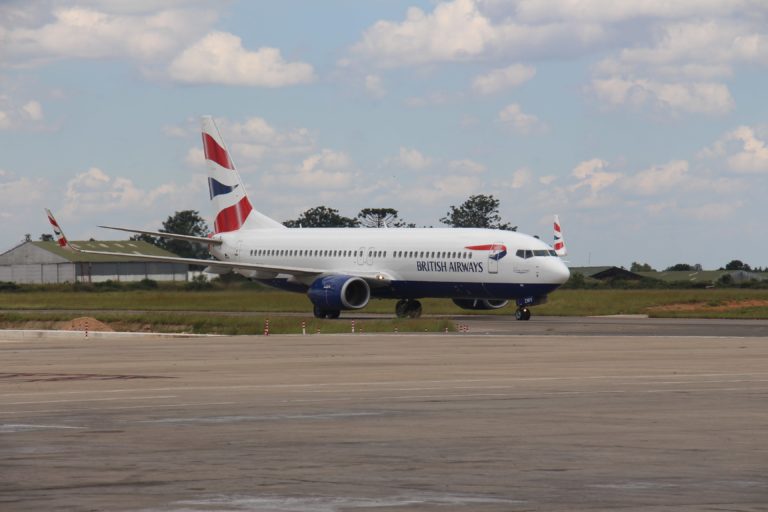 BA operated by Comair returns to Harare, Zimbabwe