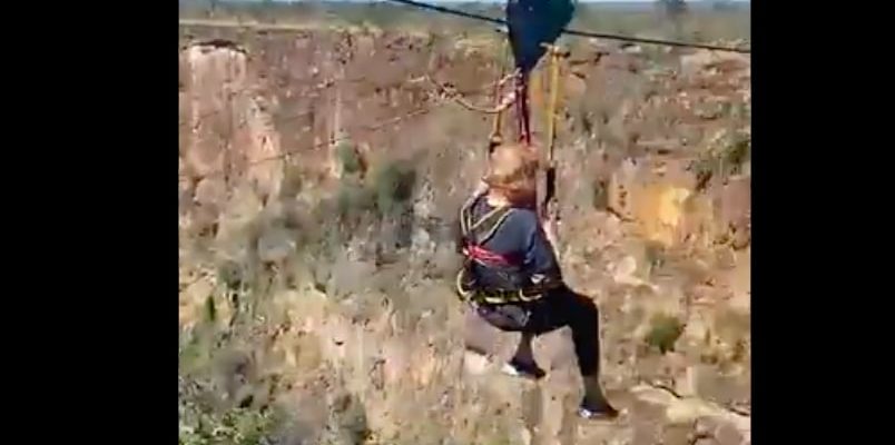 101-year-old takes the plunge at Victoria Falls' Batoka Gorge