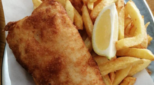 Crispy fish and chips