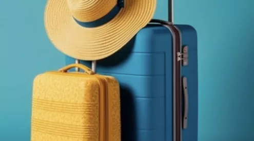 Suitcases packed for a last minute trip