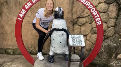 An image of 17-year-old penguin ambassador, Keira King