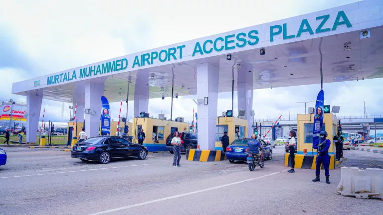 Nigeria airport tollgate, Lagos airport traffic queues, Abuja airport entrance system, FAAN gold card payment, African airport infrastructure upgrade, airport digital payment system Africa, Lagos travel congestion, Abuja airport access lanes, smart transport Nigeria, Getaway Magazine