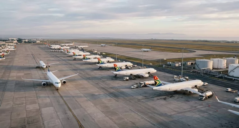 South Africa jet fuel prices, rising flight costs Johannesburg, airline fuel costs SA, OR Tambo aircraft refuelling, domestic flights South Africa price increase, travel cost impact tourism SA, oil price surge aviation, airport runway South Africa planes, Middle East oil tension impact flights, South African airlines operations, Getaway Magazine