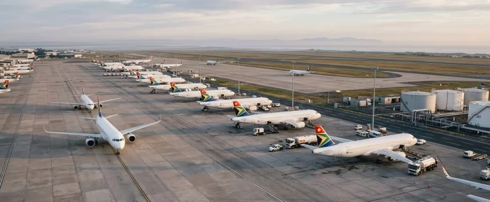 South Africa jet fuel prices, rising flight costs Johannesburg, airline fuel costs SA, OR Tambo aircraft refuelling, domestic flights South Africa price increase, travel cost impact tourism SA, oil price surge aviation, airport runway South Africa planes, Middle East oil tension impact flights, South African airlines operations, Getaway Magazine